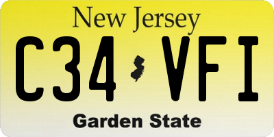 NJ license plate C34VFI