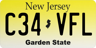 NJ license plate C34VFL