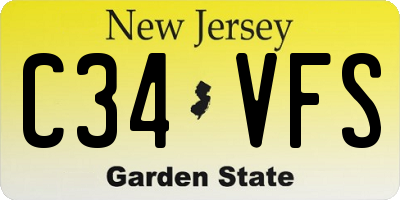 NJ license plate C34VFS