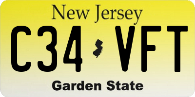NJ license plate C34VFT