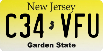 NJ license plate C34VFU