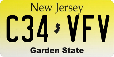 NJ license plate C34VFV