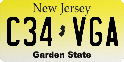 NJ license plate C34VGA