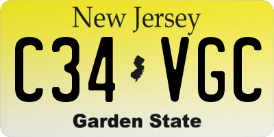 NJ license plate C34VGC