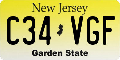 NJ license plate C34VGF