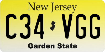 NJ license plate C34VGG