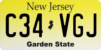 NJ license plate C34VGJ