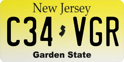 NJ license plate C34VGR