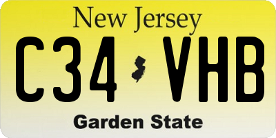 NJ license plate C34VHB