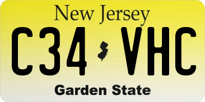 NJ license plate C34VHC