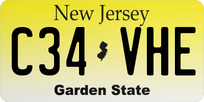NJ license plate C34VHE