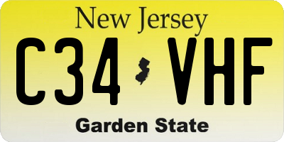 NJ license plate C34VHF