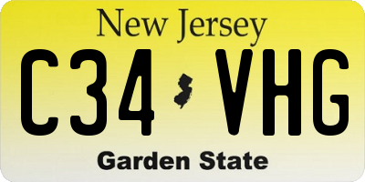 NJ license plate C34VHG