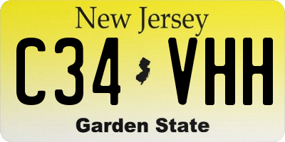 NJ license plate C34VHH