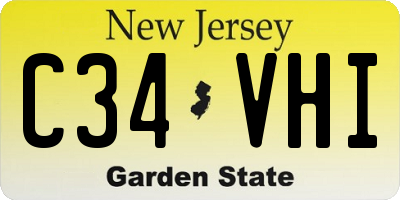 NJ license plate C34VHI