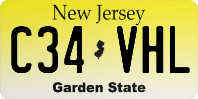 NJ license plate C34VHL