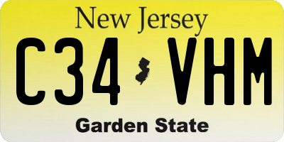 NJ license plate C34VHM