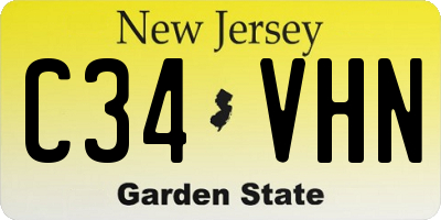 NJ license plate C34VHN