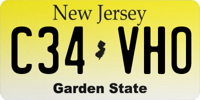 NJ license plate C34VHO
