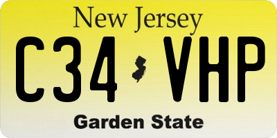 NJ license plate C34VHP