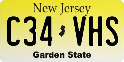 NJ license plate C34VHS