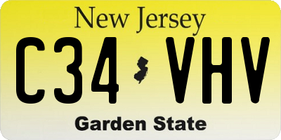 NJ license plate C34VHV