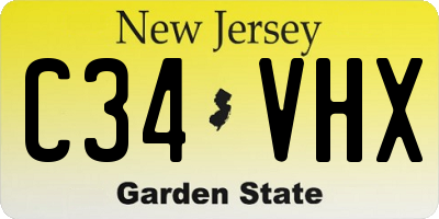 NJ license plate C34VHX