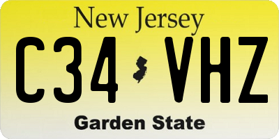 NJ license plate C34VHZ