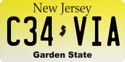 NJ license plate C34VIA