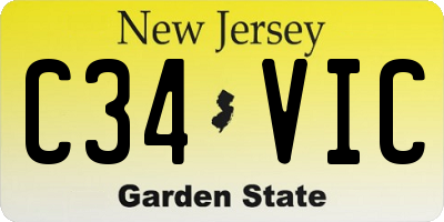 NJ license plate C34VIC