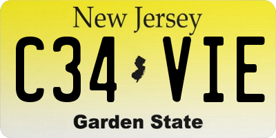 NJ license plate C34VIE