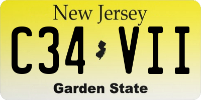 NJ license plate C34VII