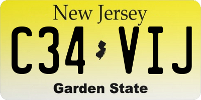 NJ license plate C34VIJ