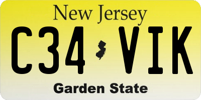 NJ license plate C34VIK
