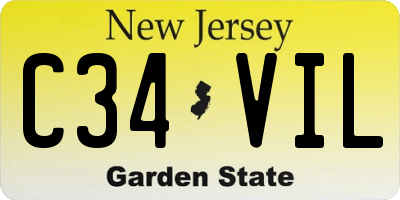 NJ license plate C34VIL