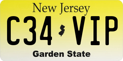 NJ license plate C34VIP