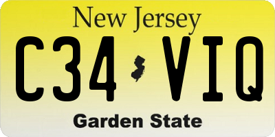 NJ license plate C34VIQ