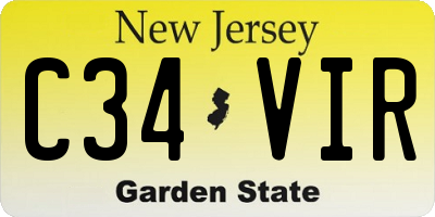 NJ license plate C34VIR