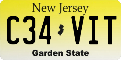 NJ license plate C34VIT