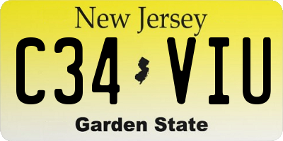 NJ license plate C34VIU