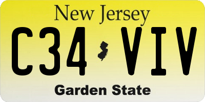 NJ license plate C34VIV