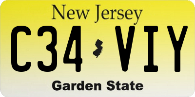 NJ license plate C34VIY