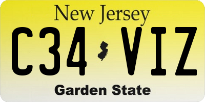 NJ license plate C34VIZ