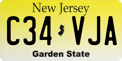 NJ license plate C34VJA