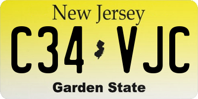 NJ license plate C34VJC
