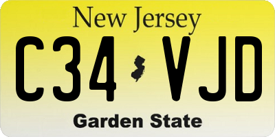 NJ license plate C34VJD