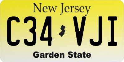 NJ license plate C34VJI