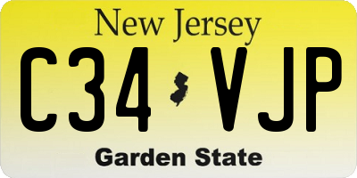 NJ license plate C34VJP