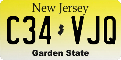 NJ license plate C34VJQ
