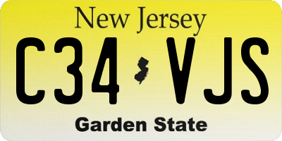 NJ license plate C34VJS